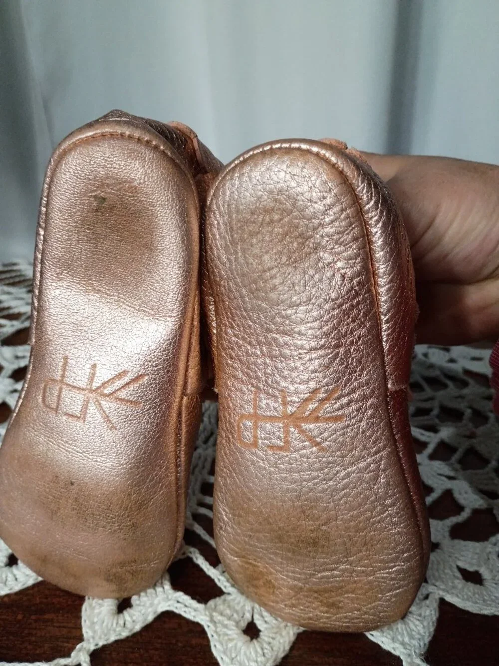Freshly Picked Metallic Gold Moccasins Size 6 Toddler Little Kid Soft Sole Shoe